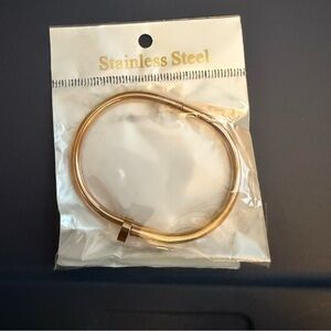 Classic Stainless Steel Nail Bracelet Bangle Trendy Gift Rose Golden Color New